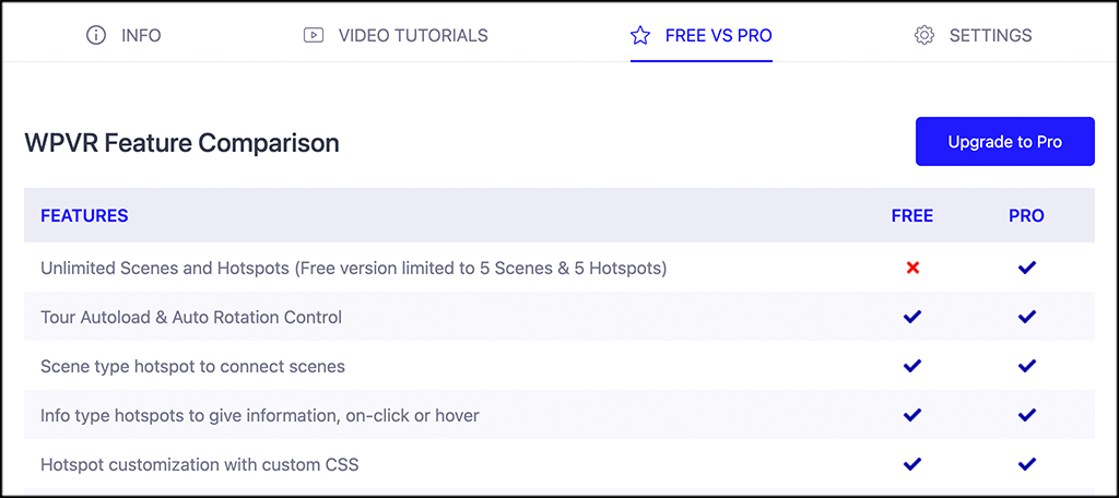 Free vs pro WP VR options