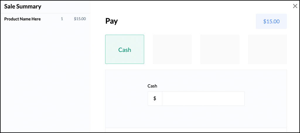 Payment Page for wePOS