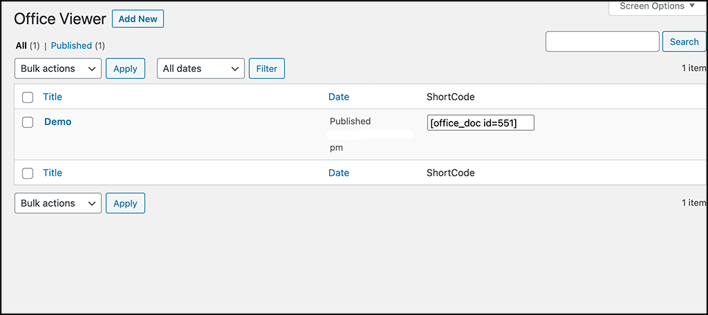 Copy shortcode