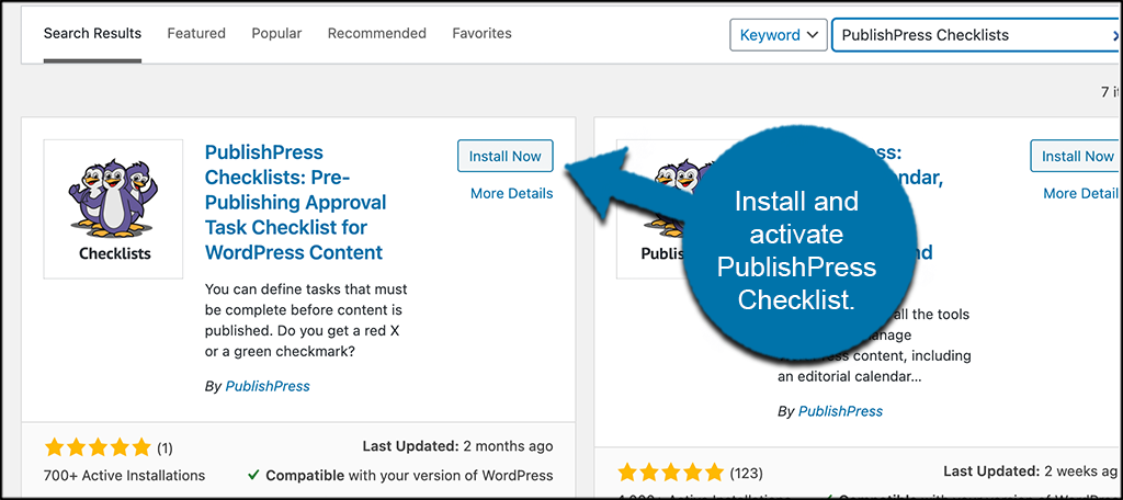 INstall and activate post checklist plugin
