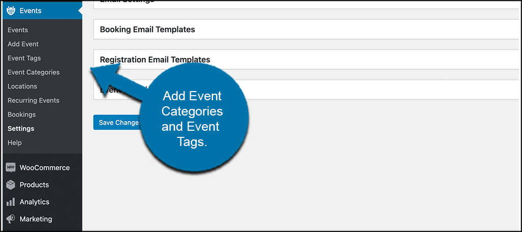 Agregar categorías y etiquetas de eventos