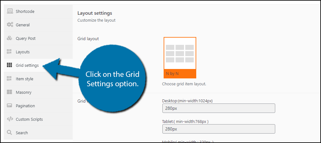 Grid Settings