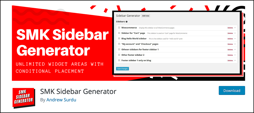 SMK Sidebar generator plugin