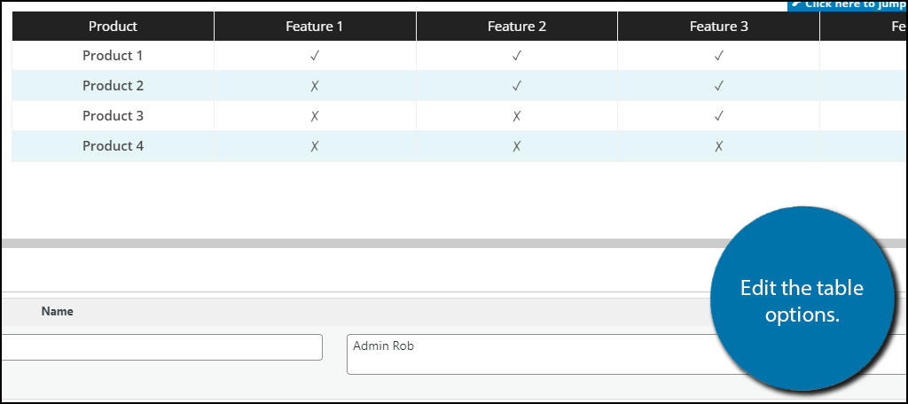 Table Options