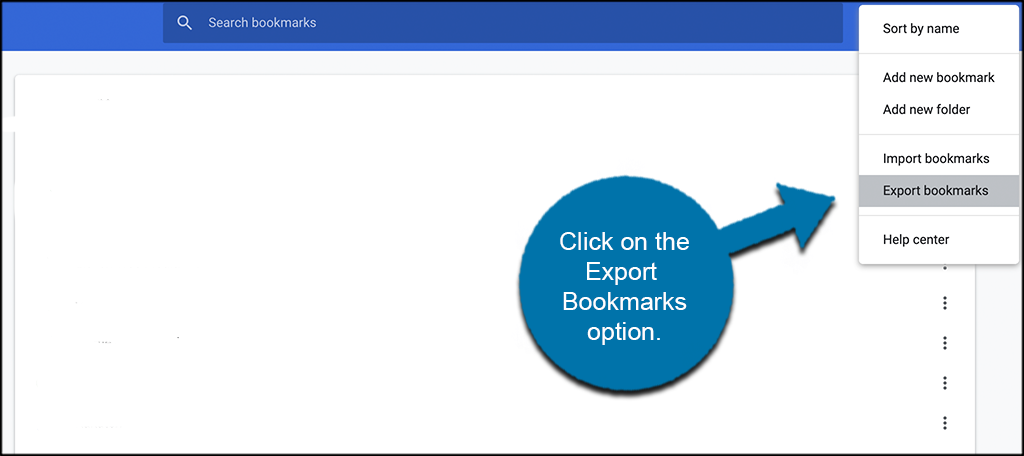 Click export bookmarks chrome