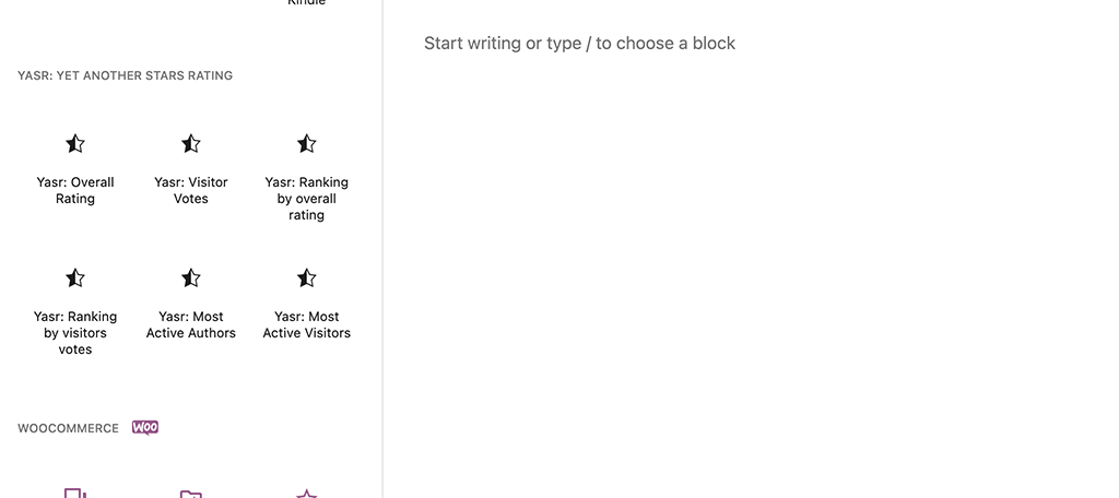 Add Yasr block in gutenberg