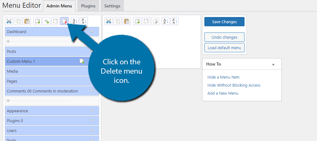 delete menu icon