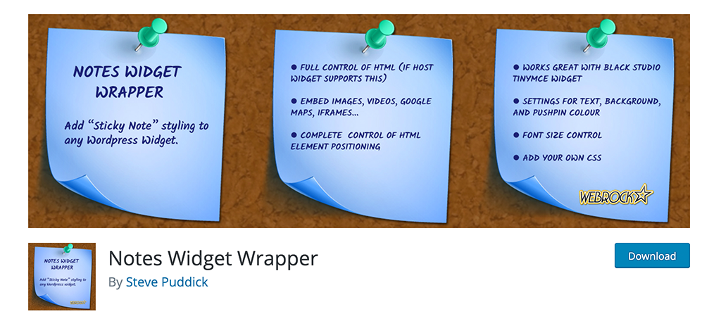 Notes Widget Wrapper plugin