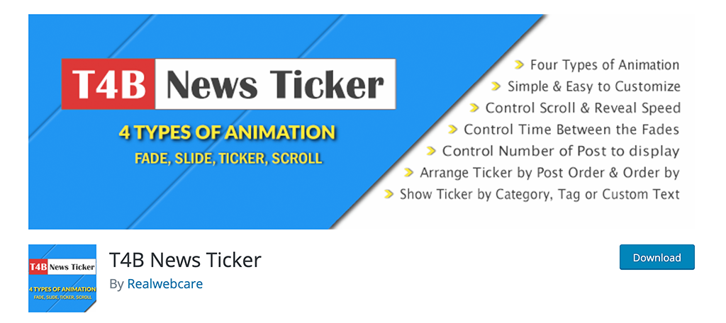 T4B News Ticker plugin