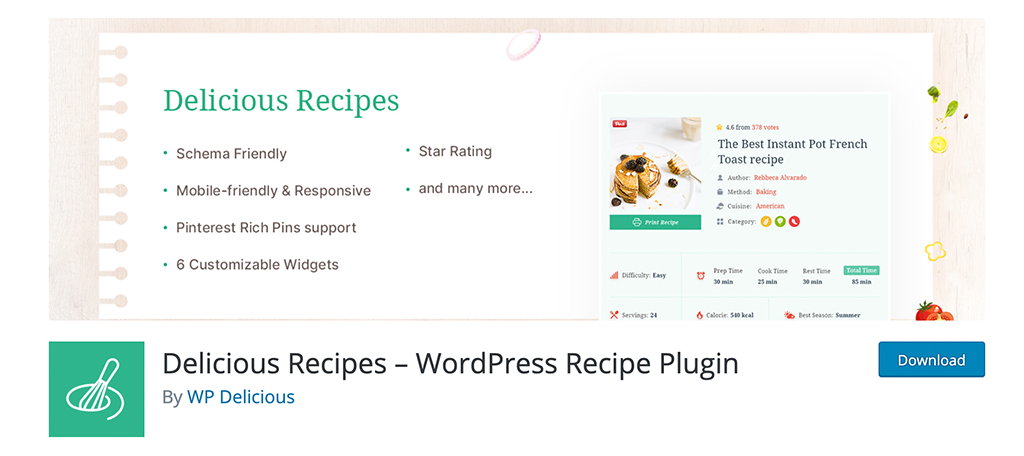 Delicious Recipes plugin