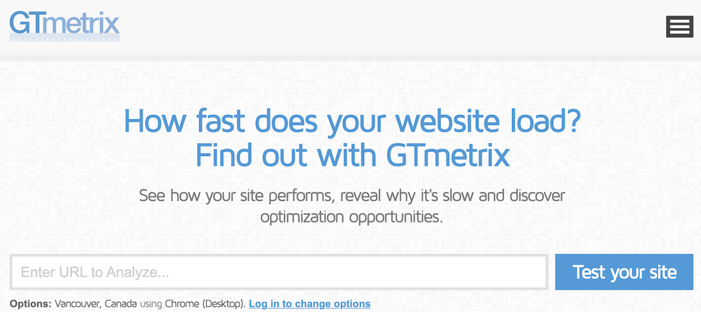 GTmetrix website