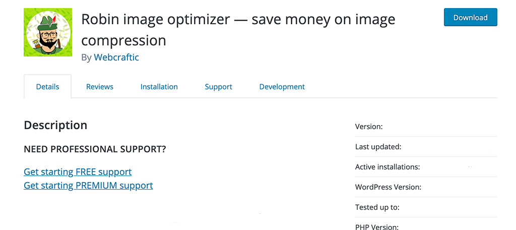 Robin Image Optimizer plugin