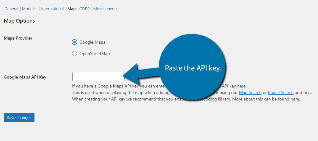 Paste API Key