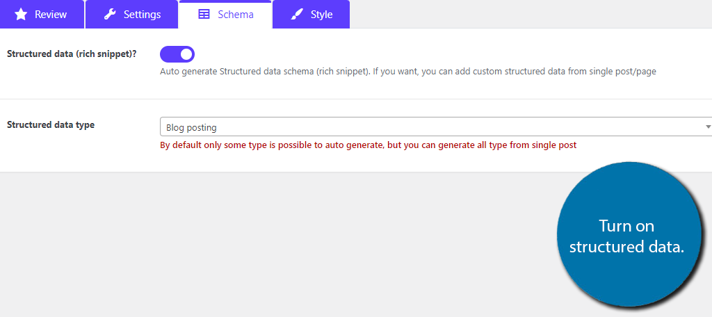 Turn Structured Data On