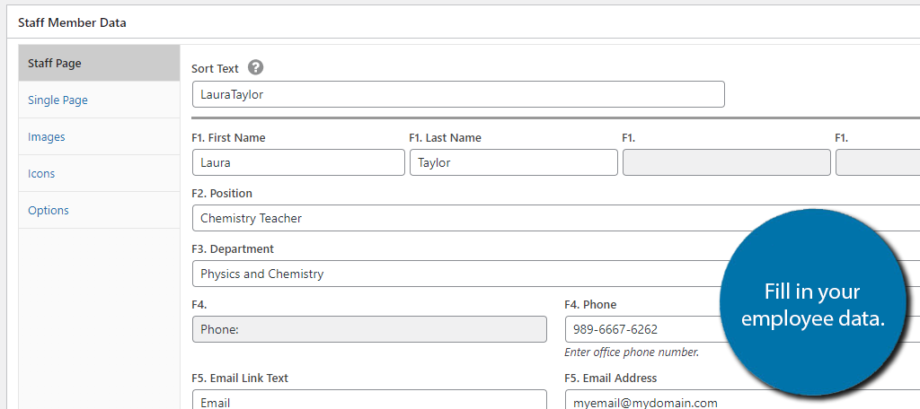 Fill In Employee Data