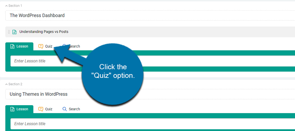 Select Quiz Option