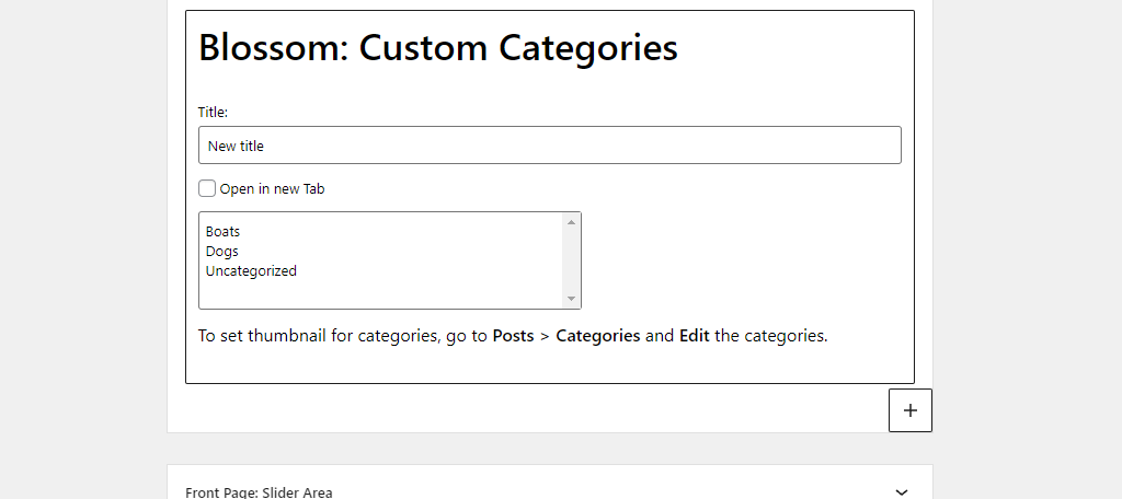 Custom Categories