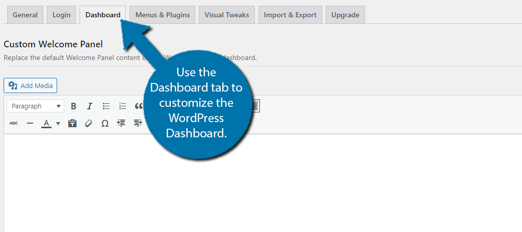 Personalizza la dashboard di WordPress