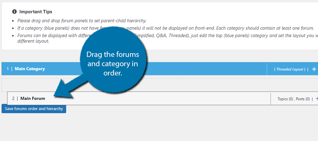 Organize forums