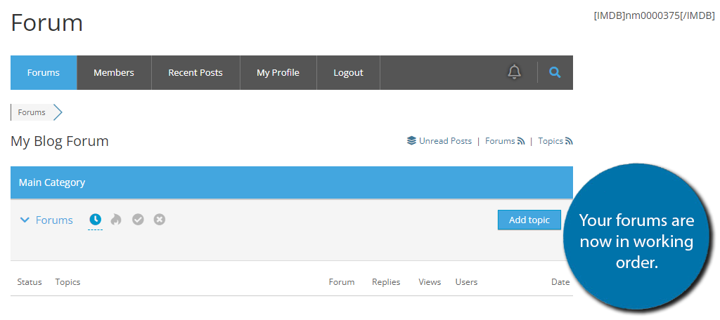 Your forums should now be fully functional