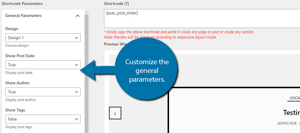 Edit the General Parameters