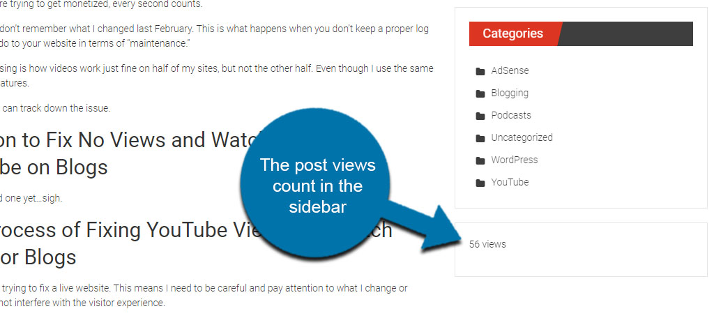 Post Views in the Sidebar
