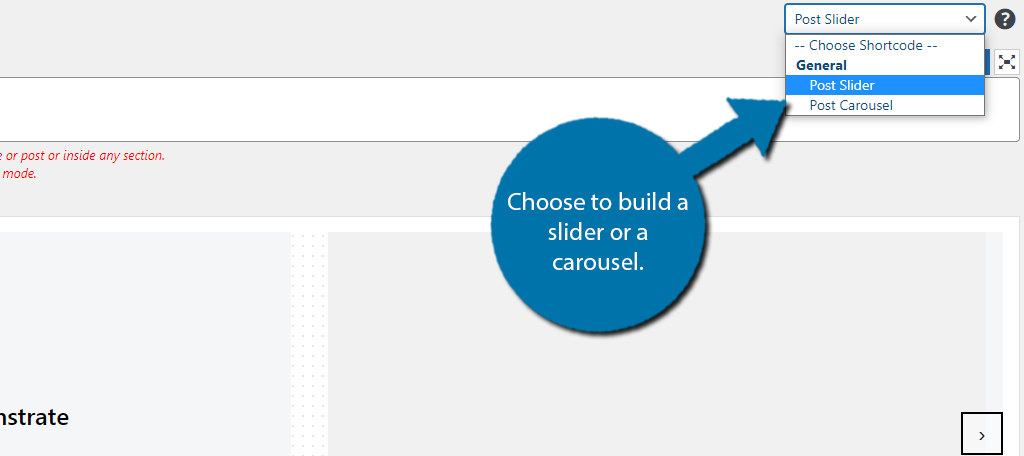 Scegli di costruire uno slider o un carosello