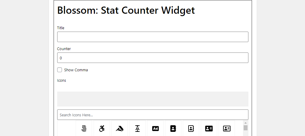 Widget contatore statistiche