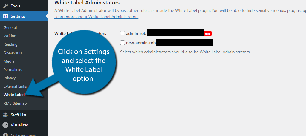Go to White Label Settings
