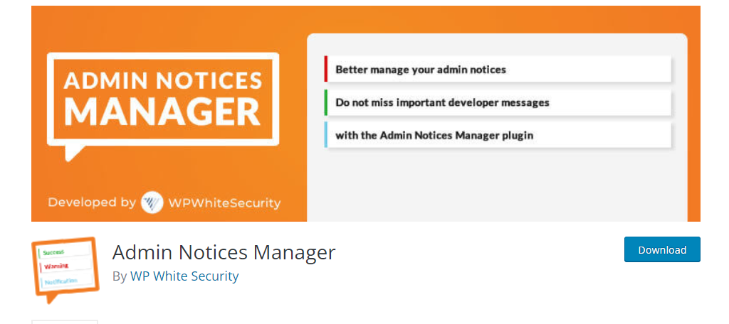 Admin Notices Manager for WordPress