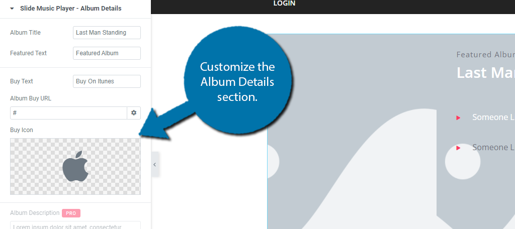 Customize the Album Details