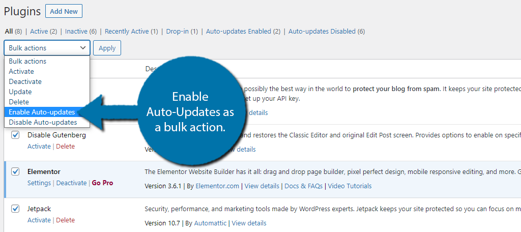 Bulk Enable Auto Updates