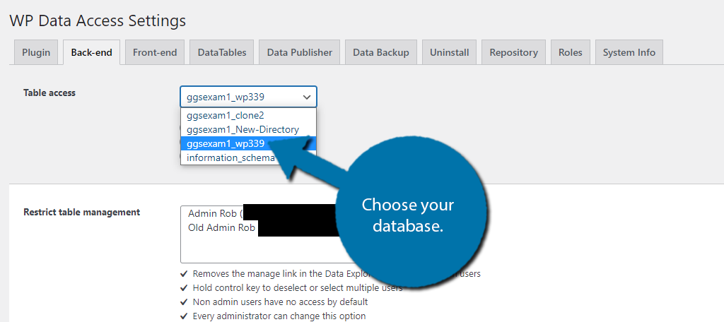 Scegli il tuo database