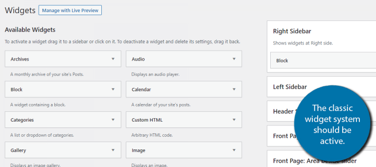 How to Reset WordPress Widgets Back to Classic View