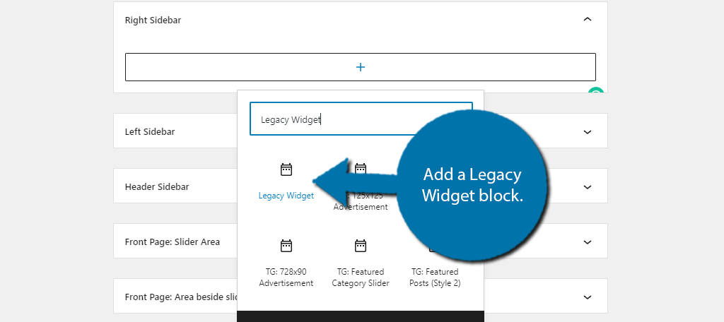 Choose the Legacy Block