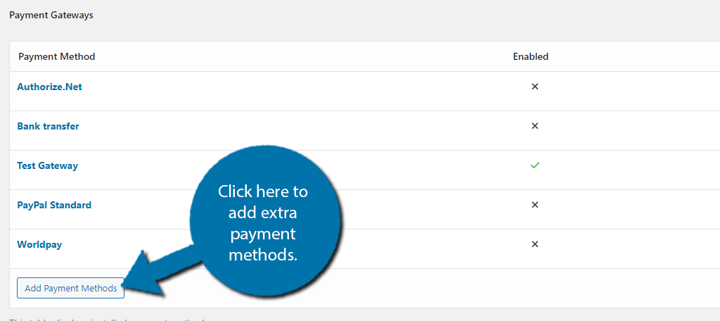 Aggiungi gateway di pagamento