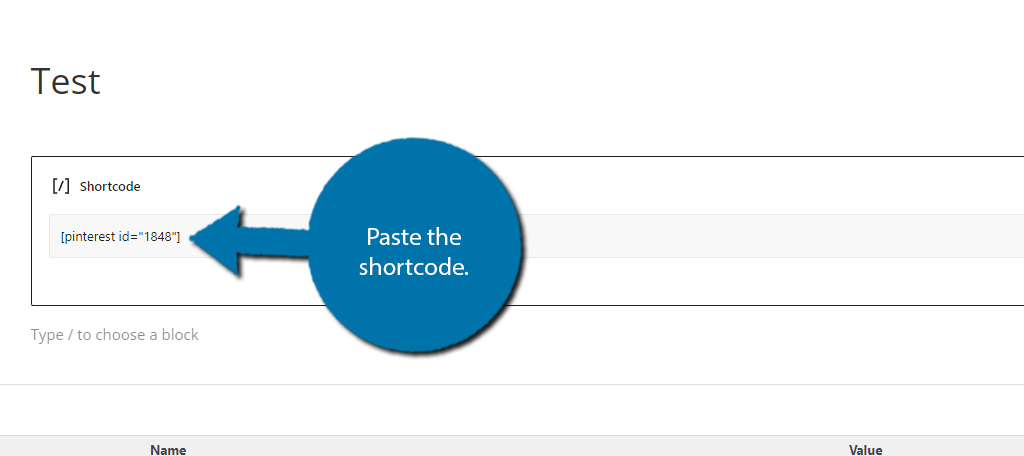 Paste the Shortcode