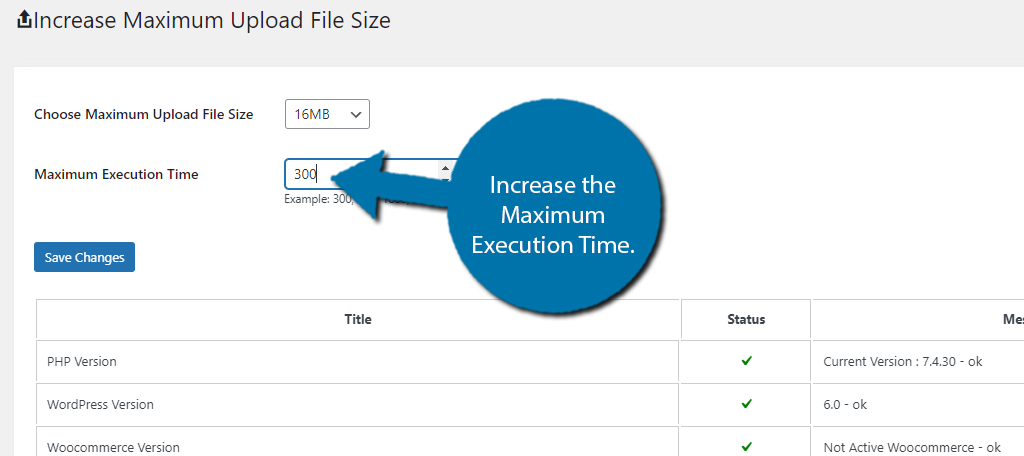 Increase the max_execution_time in WordPress