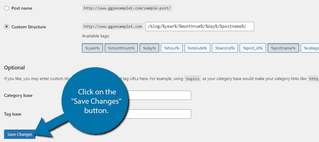 Save the changes to generate a .htaccess file in WordPress