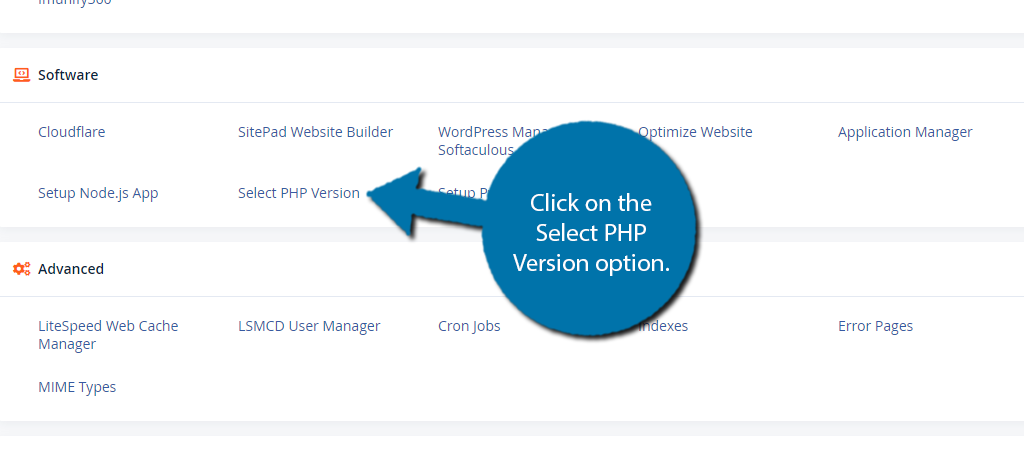 Select PHP Version