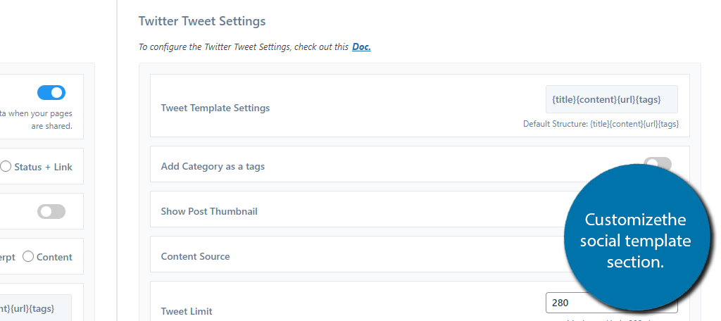 Customize social Templates