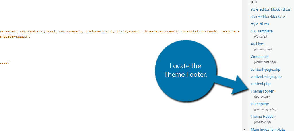 Locate the Footer file