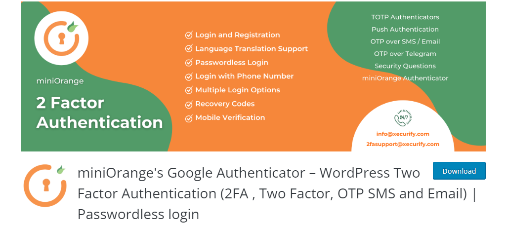 MiniOrange Google Authenticator