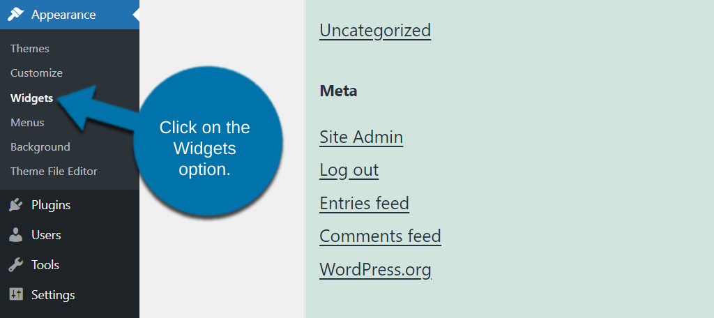 Go to the widget area to add the privacy policy in the footer of your WordPress website