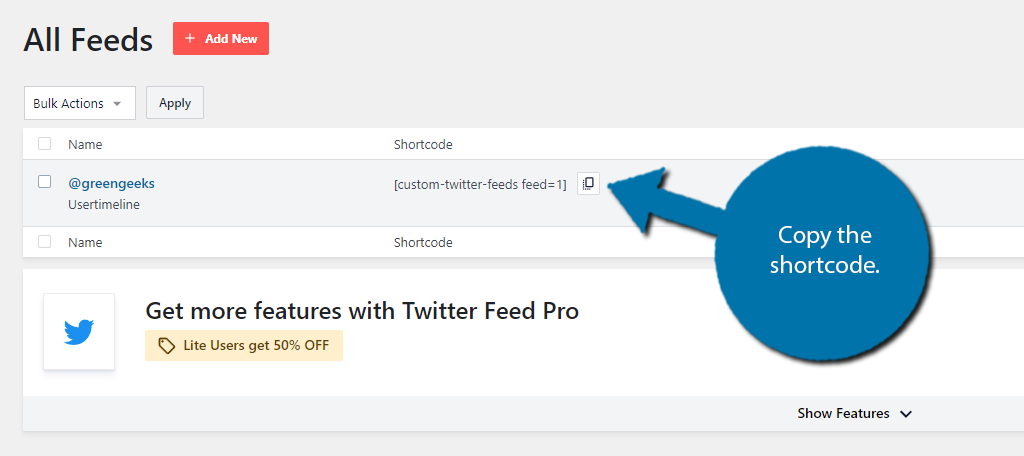 Use the shortcode to embed tweets in WordPress