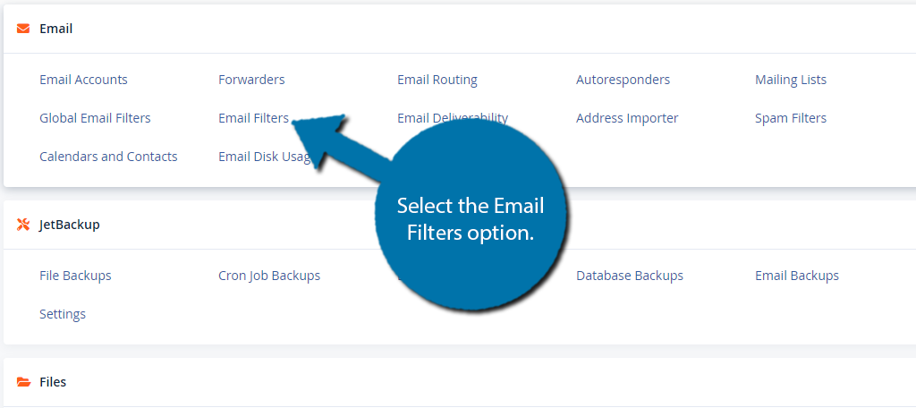 Use Email filters to protect against spam