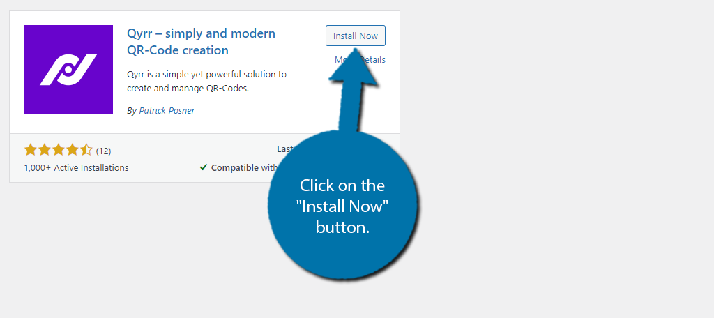 Install the Qyrr plugin to add QR codes in WordPress