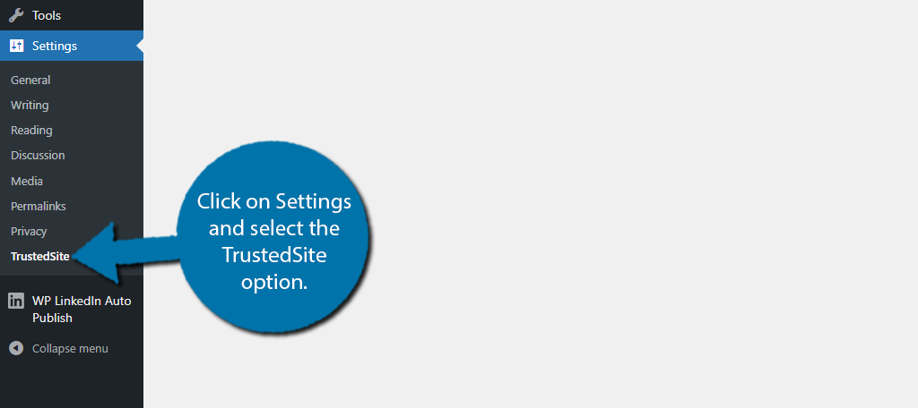 Click on Settings and select TrustedSite