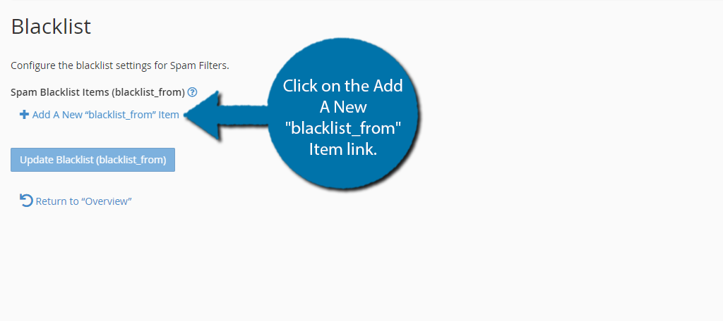 Add an email to the blacklist in cPanel