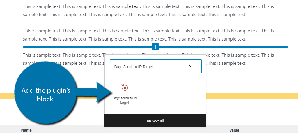 Add Page Scroll to ID Target Block